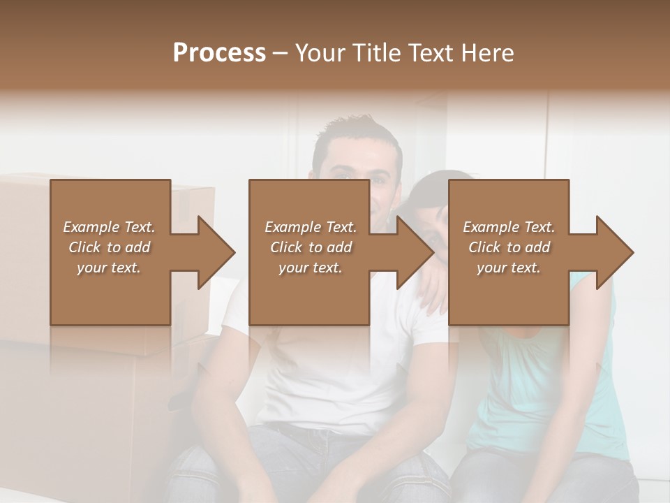 A Man And Woman Sitting On The Floor Next To Boxes PowerPoint Template