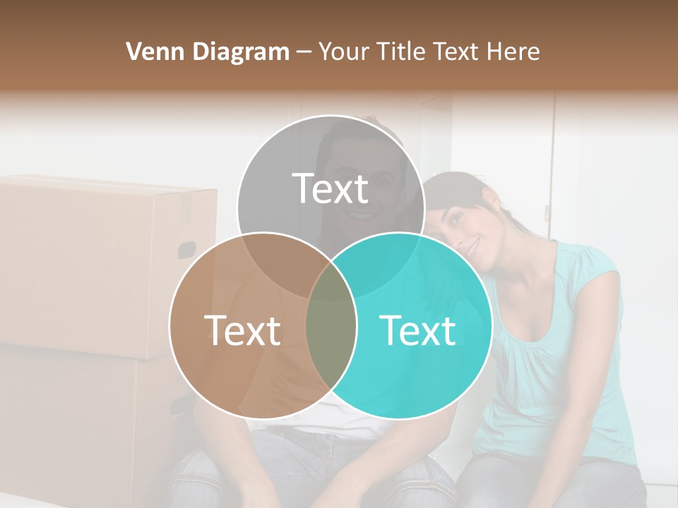 A Man And Woman Sitting On The Floor Next To Boxes PowerPoint Template