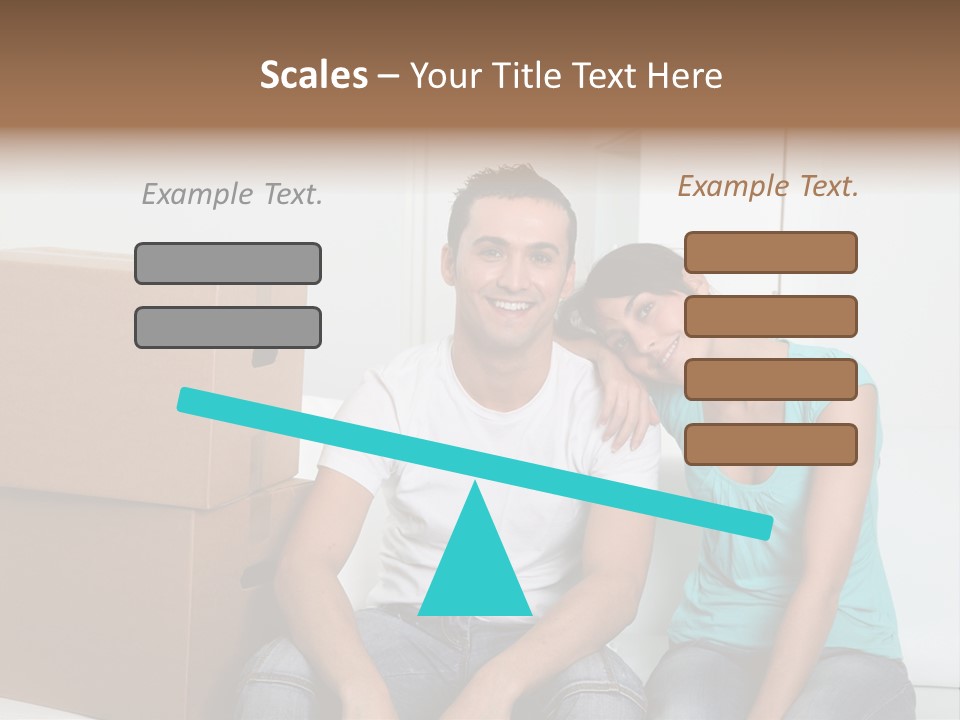 A Man And Woman Sitting On The Floor Next To Boxes PowerPoint Template