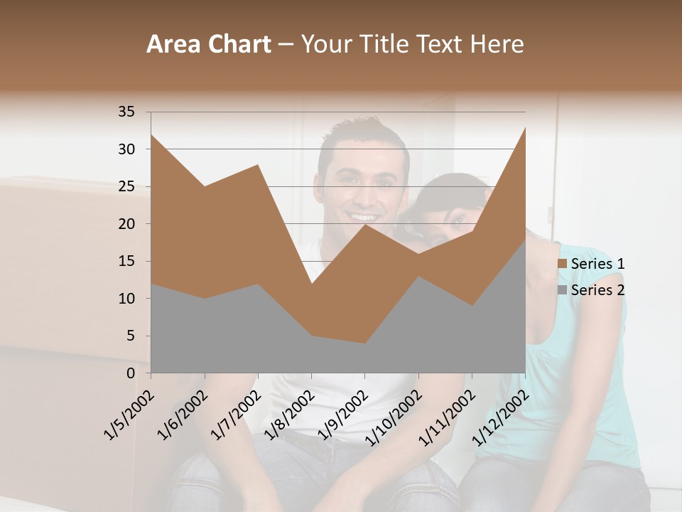 A Man And Woman Sitting On The Floor Next To Boxes PowerPoint Template
