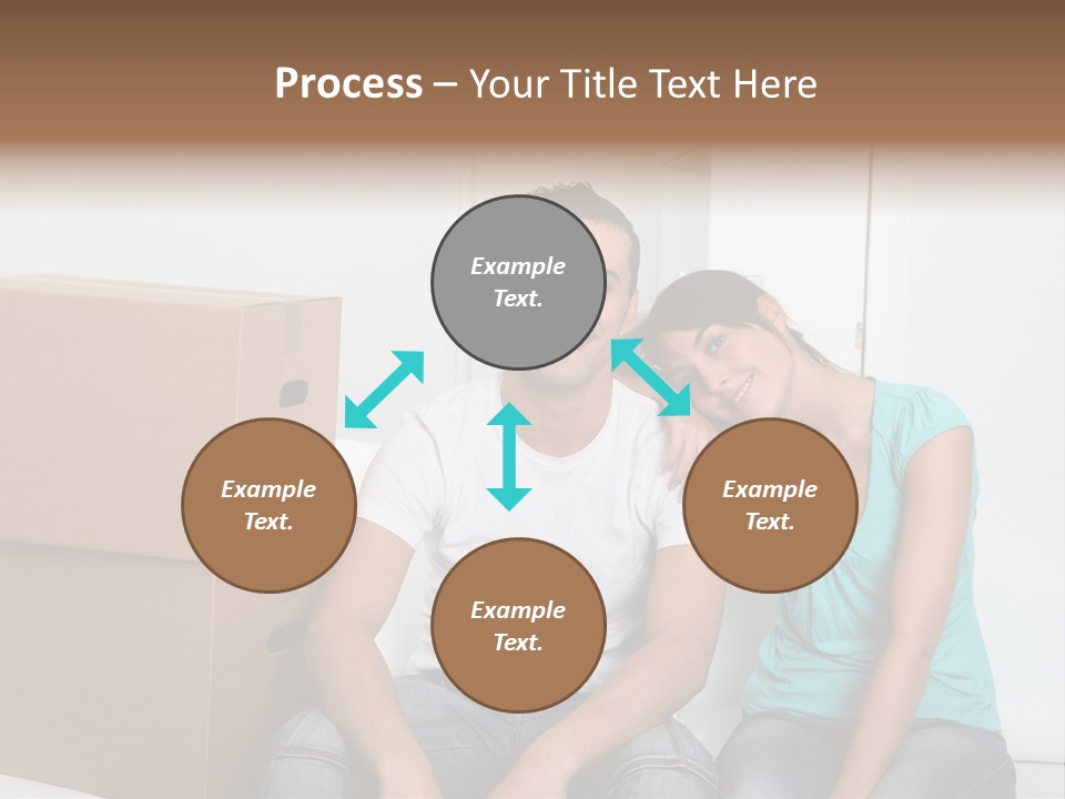 A Man And Woman Sitting On The Floor Next To Boxes PowerPoint Template