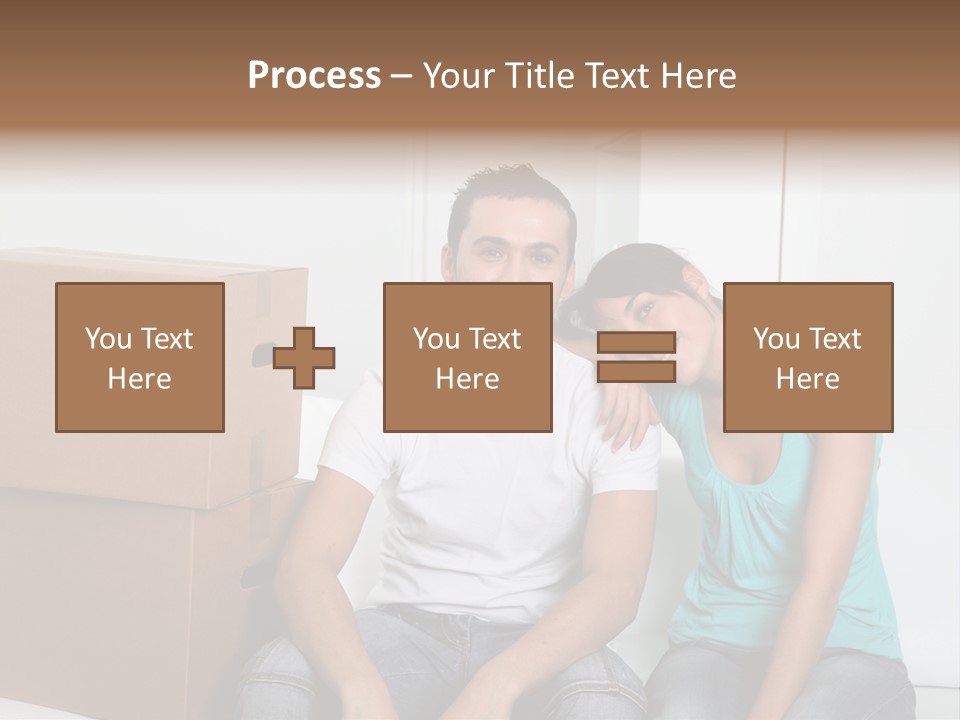 A Man And Woman Sitting On The Floor Next To Boxes PowerPoint Template