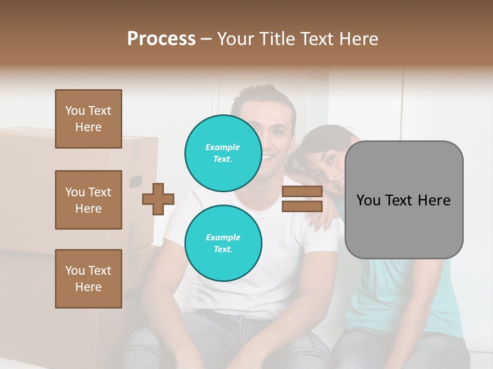 A Man And Woman Sitting On The Floor Next To Boxes PowerPoint Template