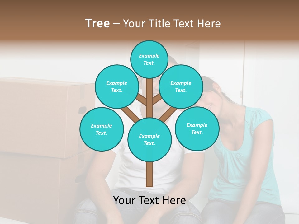 A Man And Woman Sitting On The Floor Next To Boxes PowerPoint Template