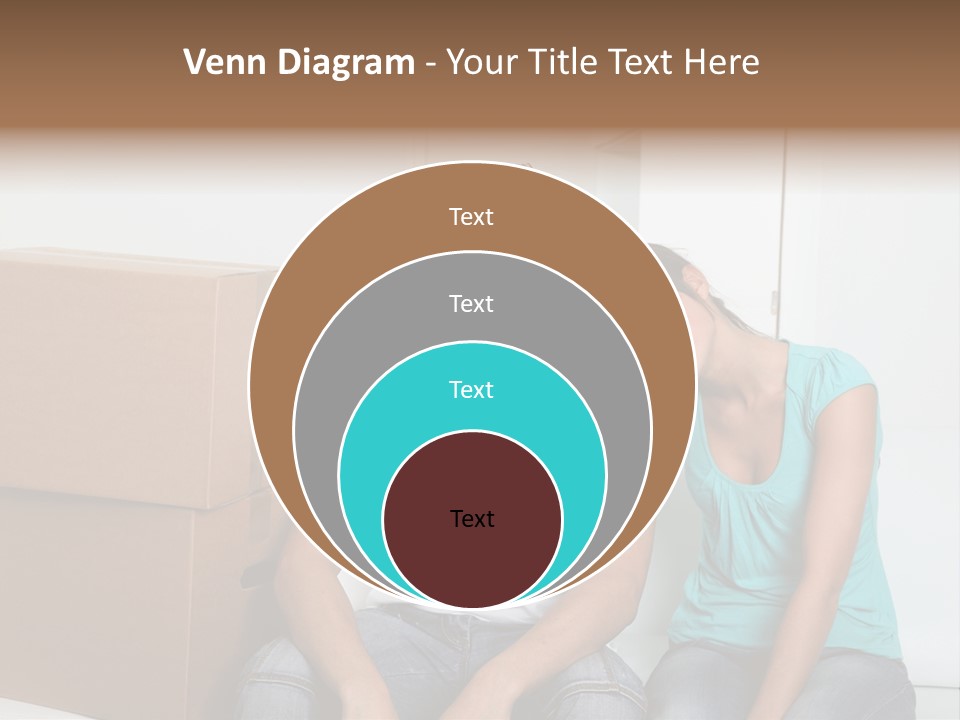 A Man And Woman Sitting On The Floor Next To Boxes PowerPoint Template