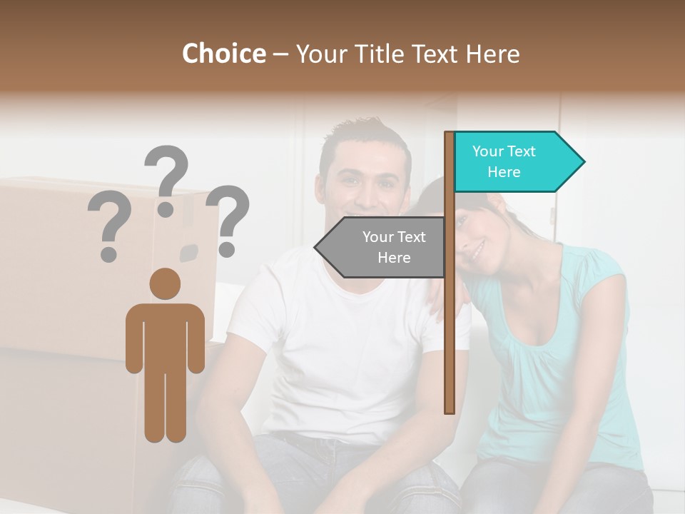 A Man And Woman Sitting On The Floor Next To Boxes PowerPoint Template