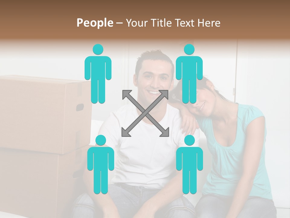 A Man And Woman Sitting On The Floor Next To Boxes PowerPoint Template