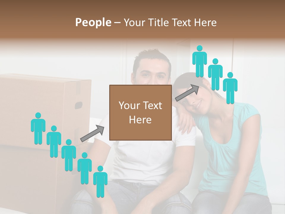 A Man And Woman Sitting On The Floor Next To Boxes PowerPoint Template
