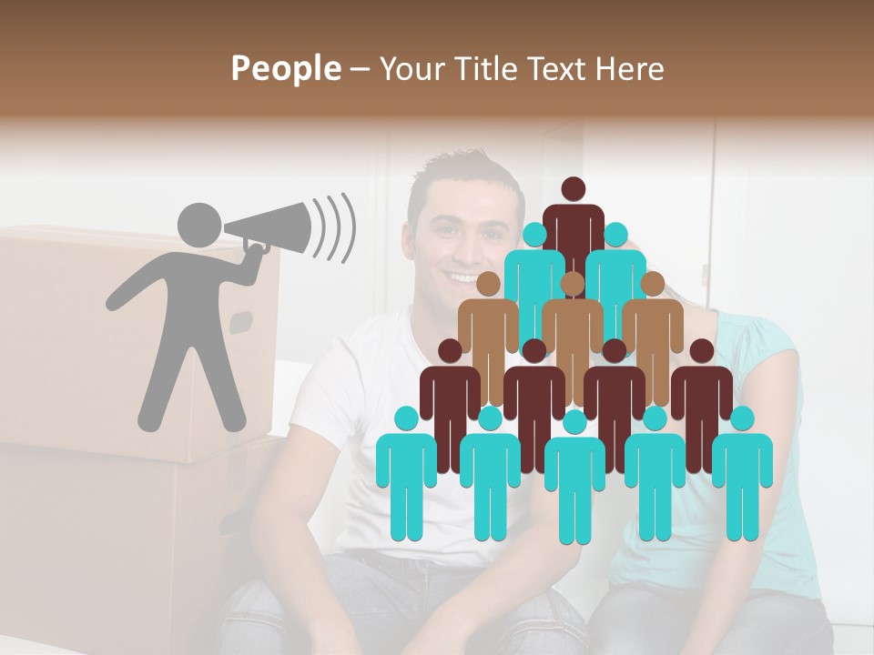 A Man And Woman Sitting On The Floor Next To Boxes PowerPoint Template