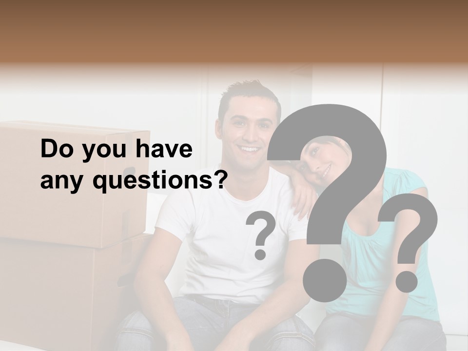 A Man And Woman Sitting On The Floor Next To Boxes PowerPoint Template
