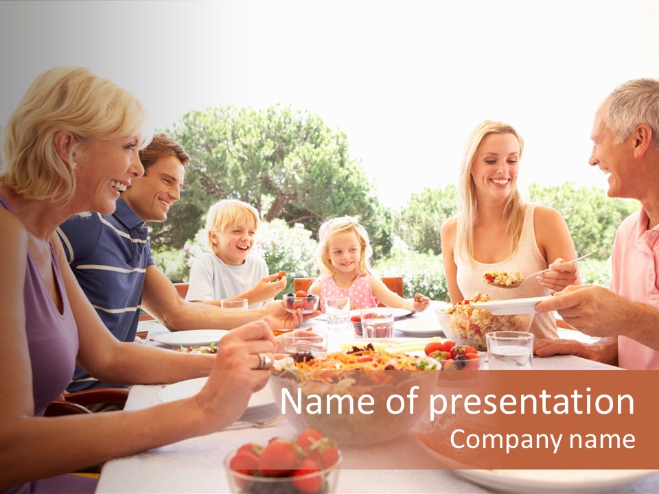 Family Father Caucasian PowerPoint Template