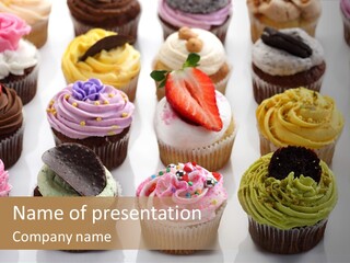 Decorated Party Cupcake PowerPoint Template
