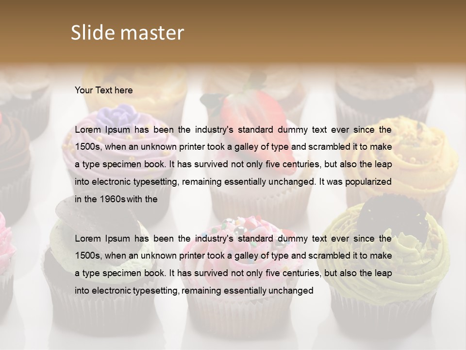 Decorated Party Cupcake PowerPoint Template