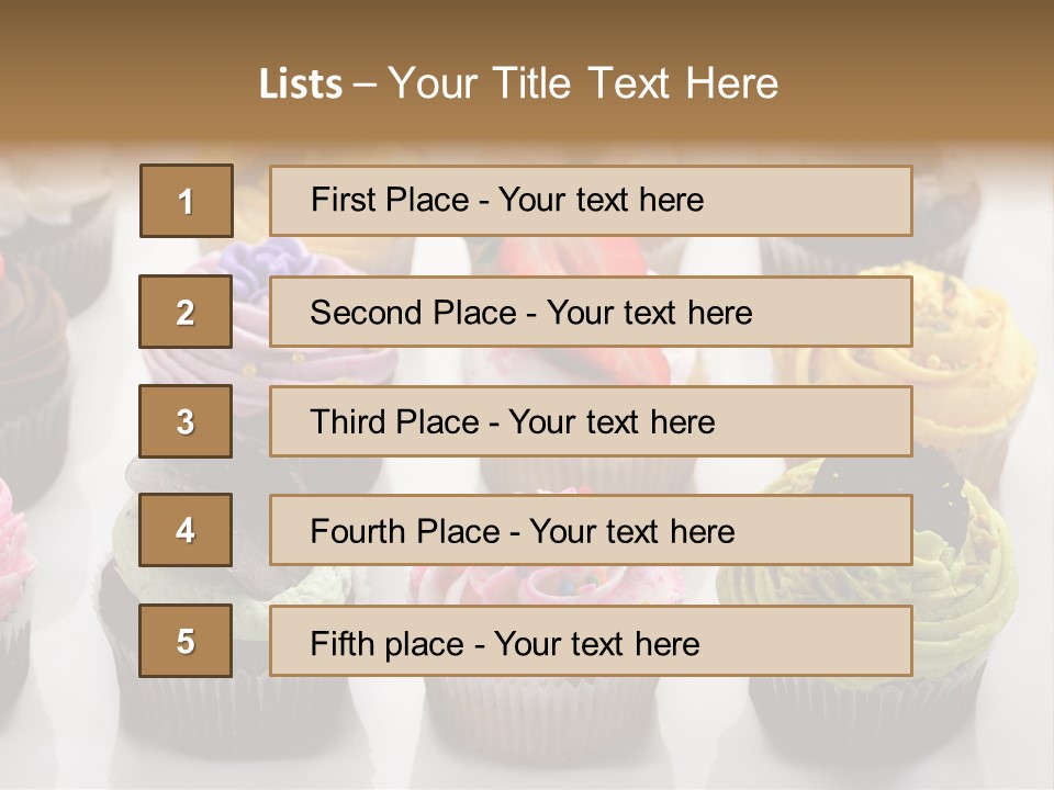 Decorated Party Cupcake PowerPoint Template