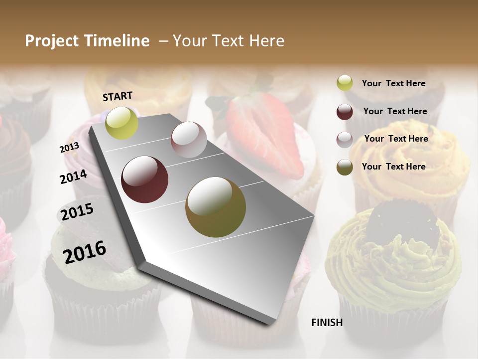 Decorated Party Cupcake PowerPoint Template