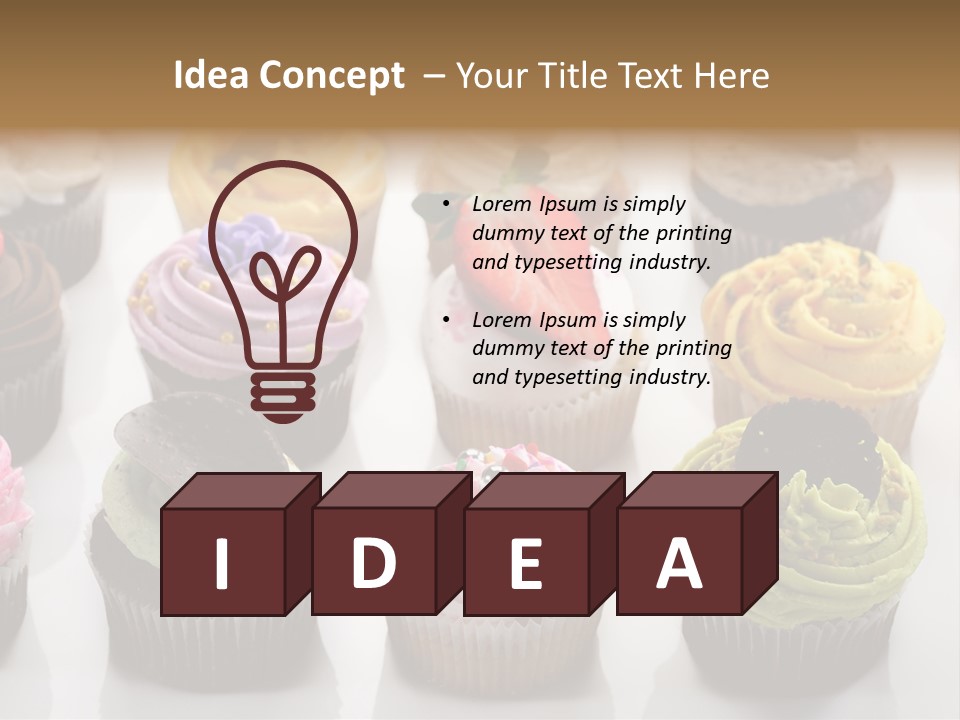 Decorated Party Cupcake PowerPoint Template