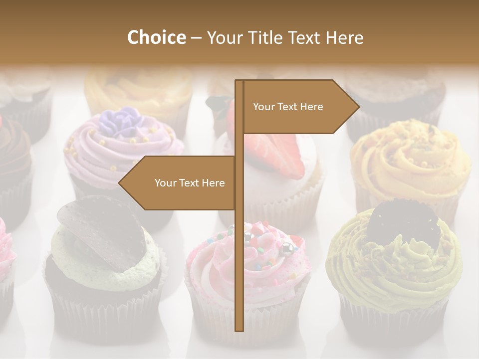 Decorated Party Cupcake PowerPoint Template