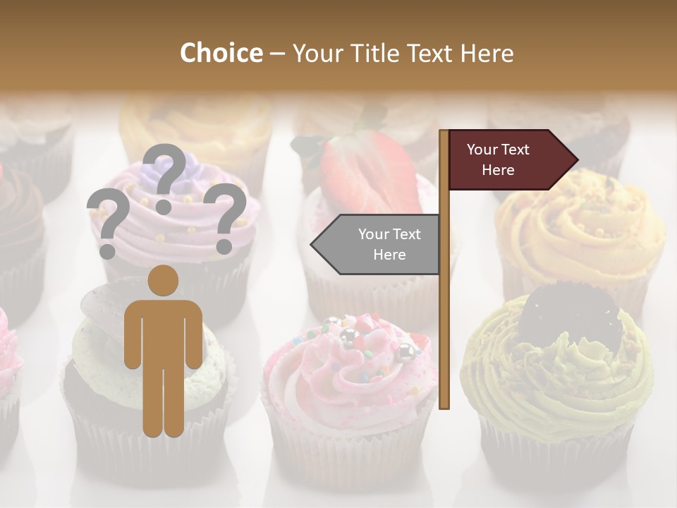 Decorated Party Cupcake PowerPoint Template