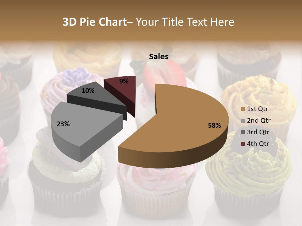 Decorated Party Cupcake PowerPoint Template