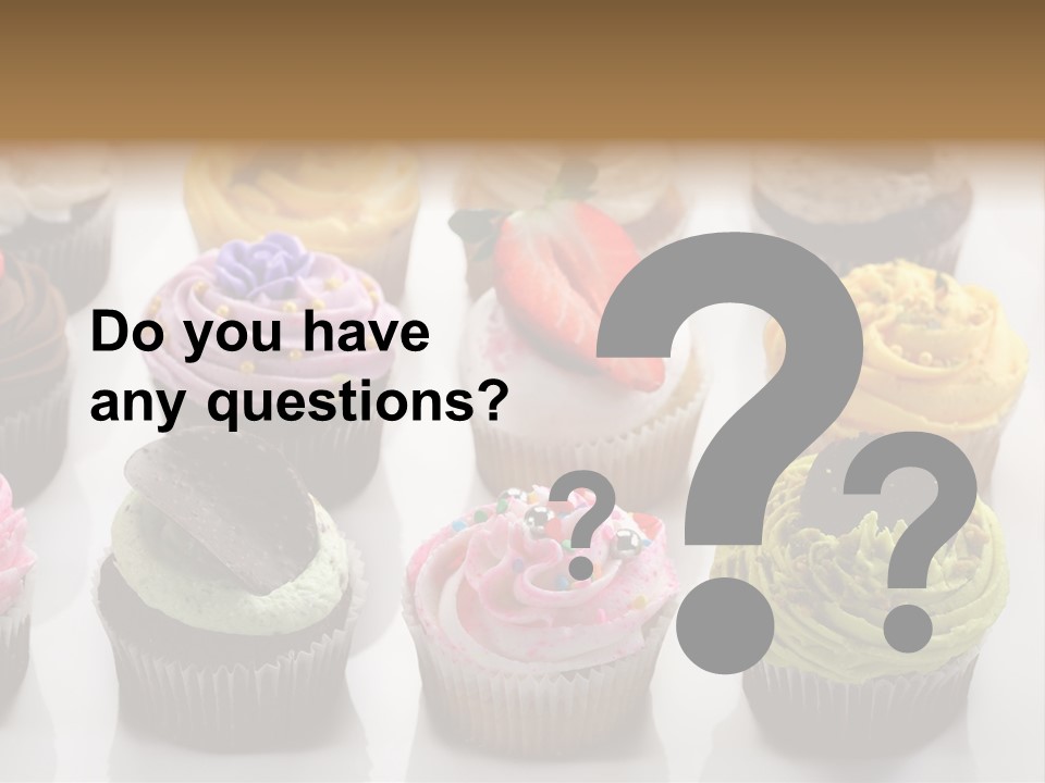 Decorated Party Cupcake PowerPoint Template