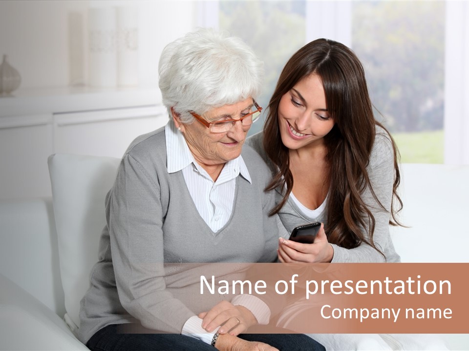 Woman Caucasian Grandma PowerPoint Template