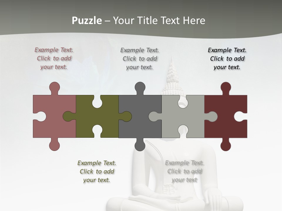 A Buddha Statue Sitting On Top Of A White Table PowerPoint Template