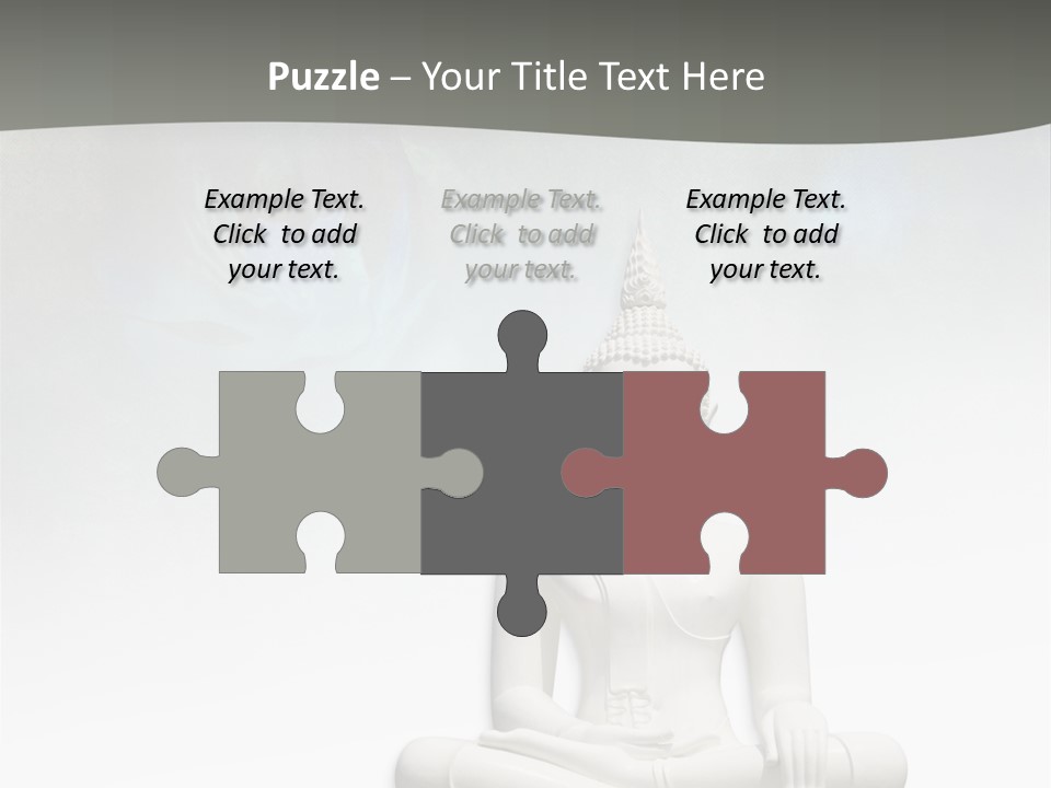 A Buddha Statue Sitting On Top Of A White Table PowerPoint Template