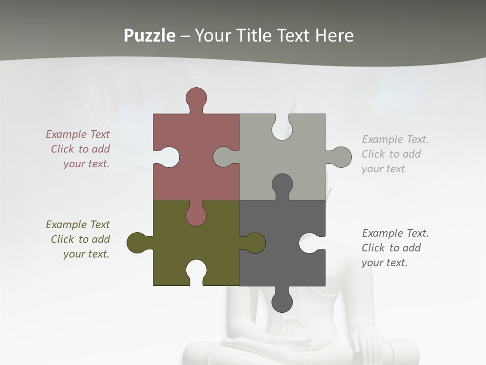 A Buddha Statue Sitting On Top Of A White Table PowerPoint Template