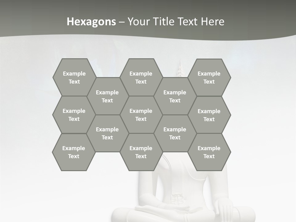 A Buddha Statue Sitting On Top Of A White Table PowerPoint Template