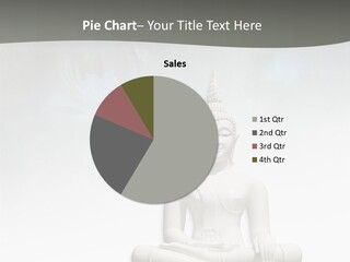 A Buddha Statue Sitting On Top Of A White Table PowerPoint Template