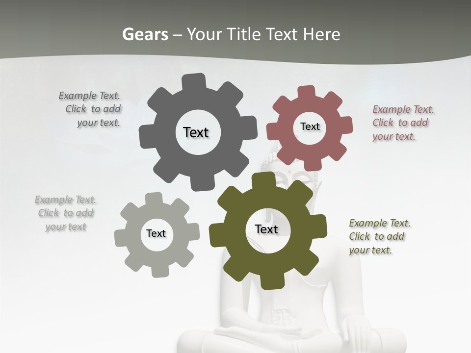 A Buddha Statue Sitting On Top Of A White Table PowerPoint Template