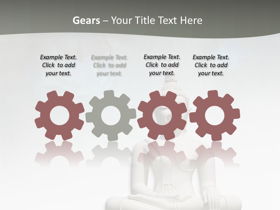 A Buddha Statue Sitting On Top Of A White Table PowerPoint Template