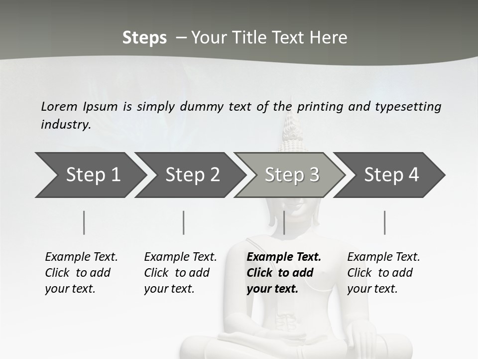 A Buddha Statue Sitting On Top Of A White Table PowerPoint Template