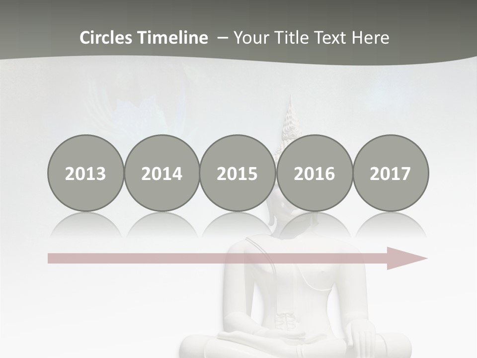 A Buddha Statue Sitting On Top Of A White Table PowerPoint Template