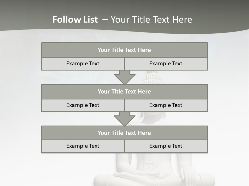 A Buddha Statue Sitting On Top Of A White Table PowerPoint Template