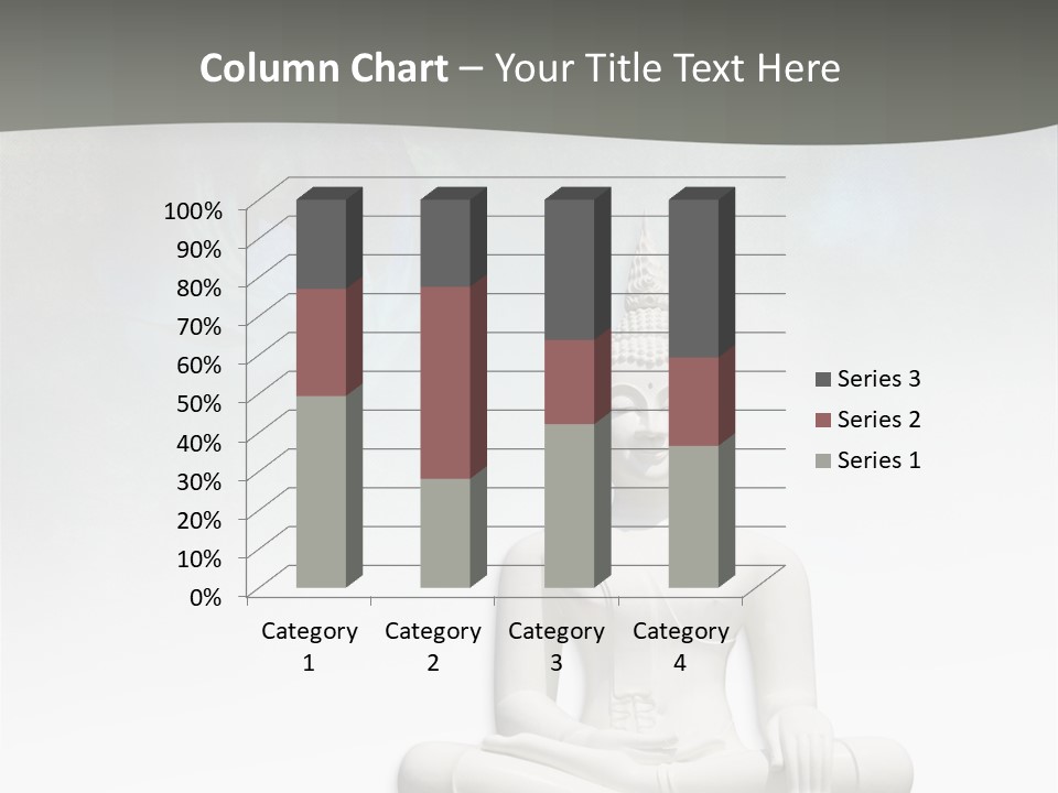A Buddha Statue Sitting On Top Of A White Table PowerPoint Template