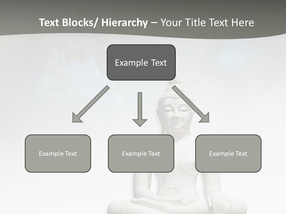 A Buddha Statue Sitting On Top Of A White Table PowerPoint Template