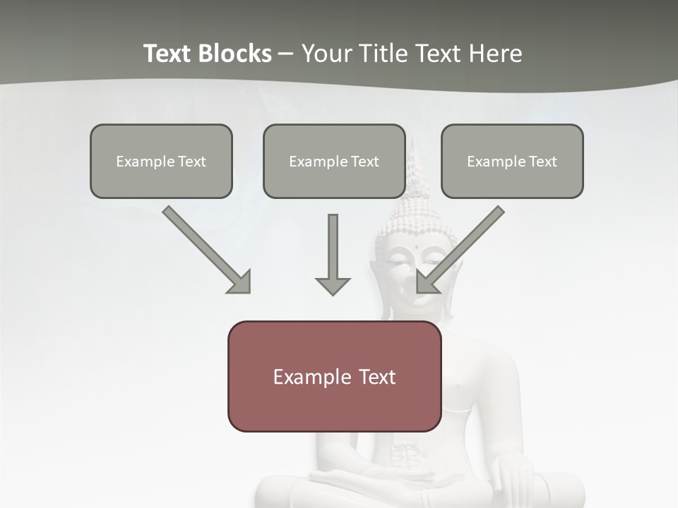 A Buddha Statue Sitting On Top Of A White Table PowerPoint Template