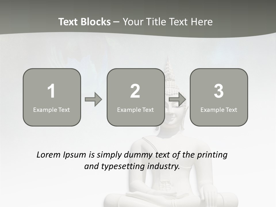 A Buddha Statue Sitting On Top Of A White Table PowerPoint Template