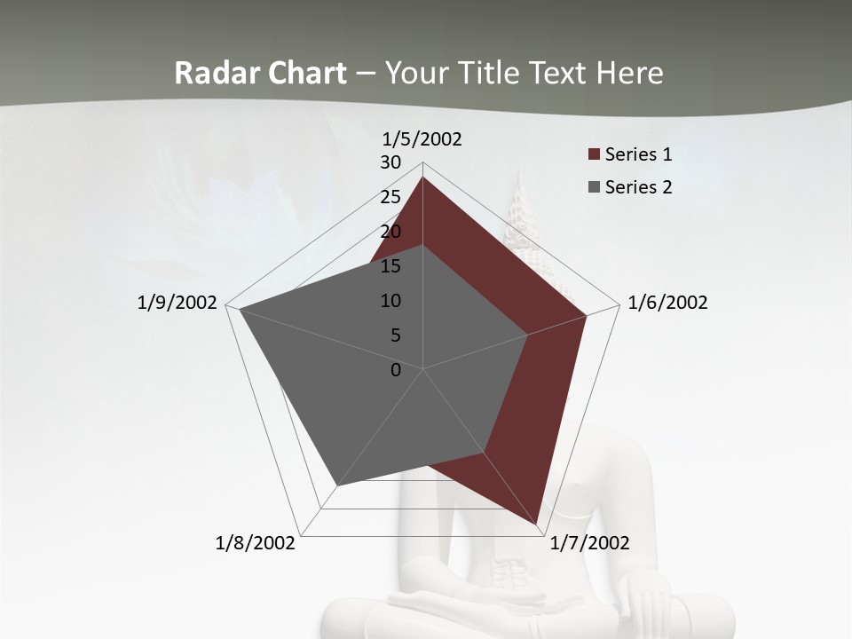 A Buddha Statue Sitting On Top Of A White Table PowerPoint Template