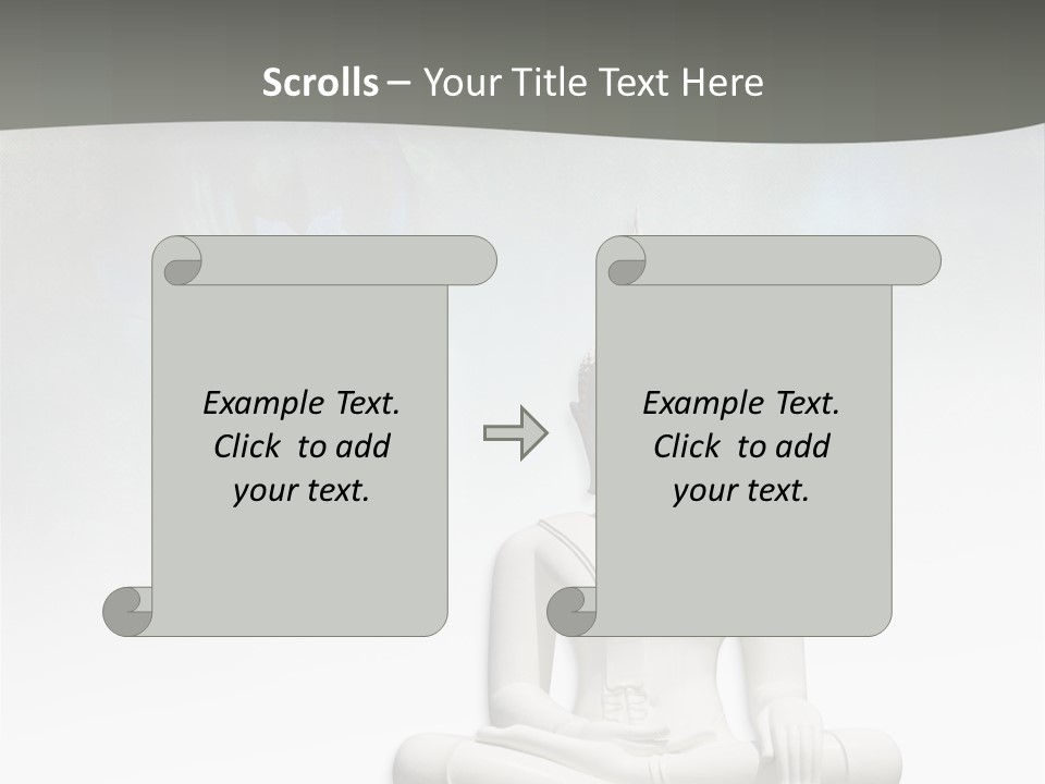 A Buddha Statue Sitting On Top Of A White Table PowerPoint Template