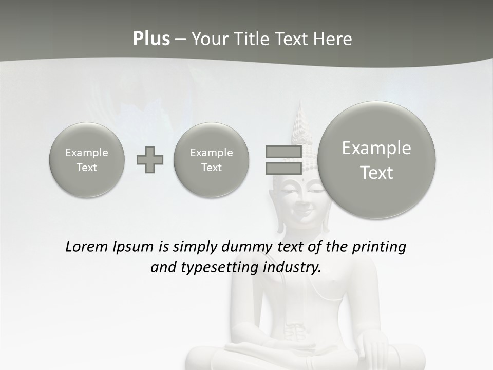A Buddha Statue Sitting On Top Of A White Table PowerPoint Template
