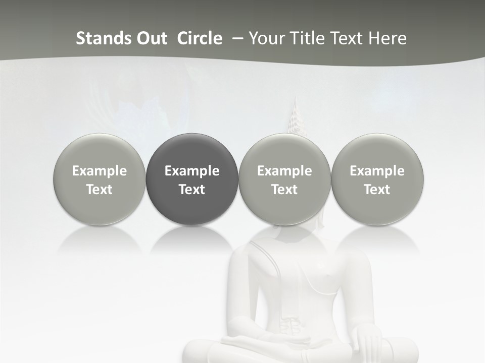 A Buddha Statue Sitting On Top Of A White Table PowerPoint Template