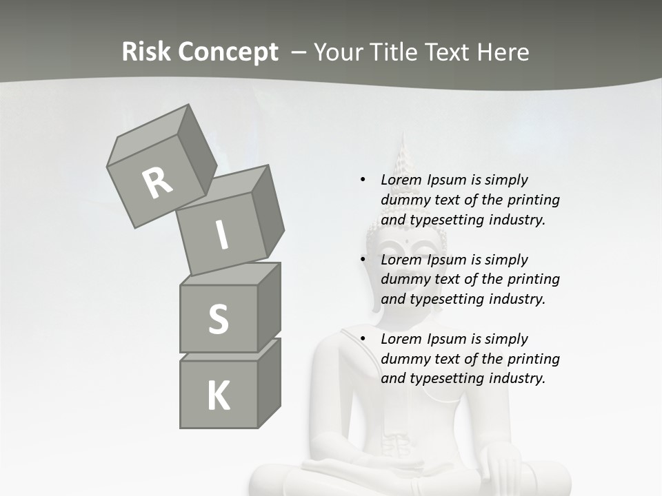 A Buddha Statue Sitting On Top Of A White Table PowerPoint Template