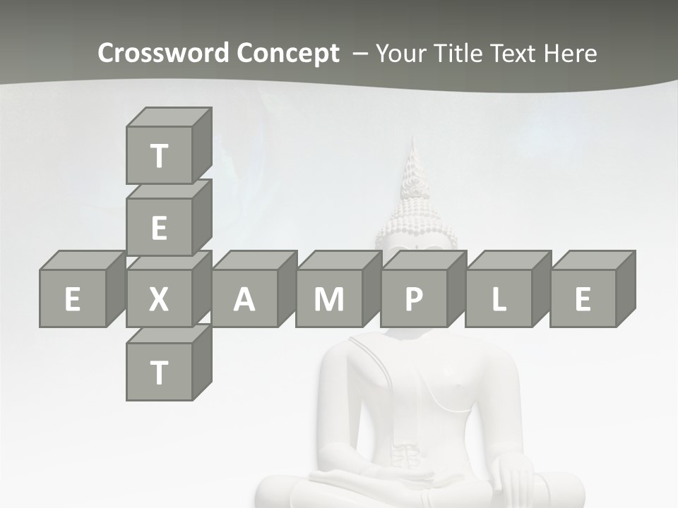 A Buddha Statue Sitting On Top Of A White Table PowerPoint Template