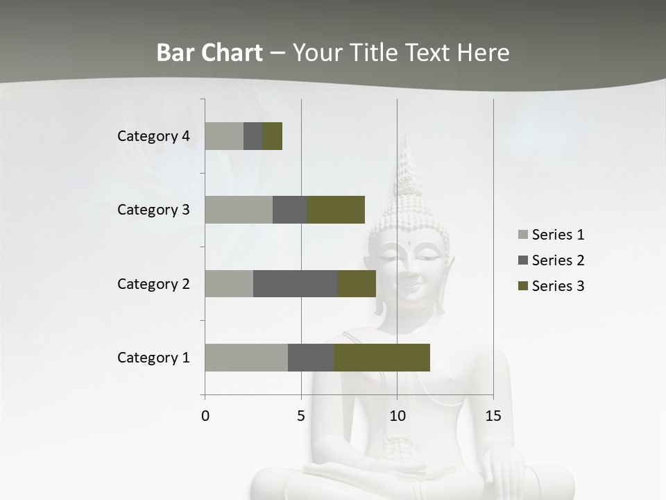 A Buddha Statue Sitting On Top Of A White Table PowerPoint Template