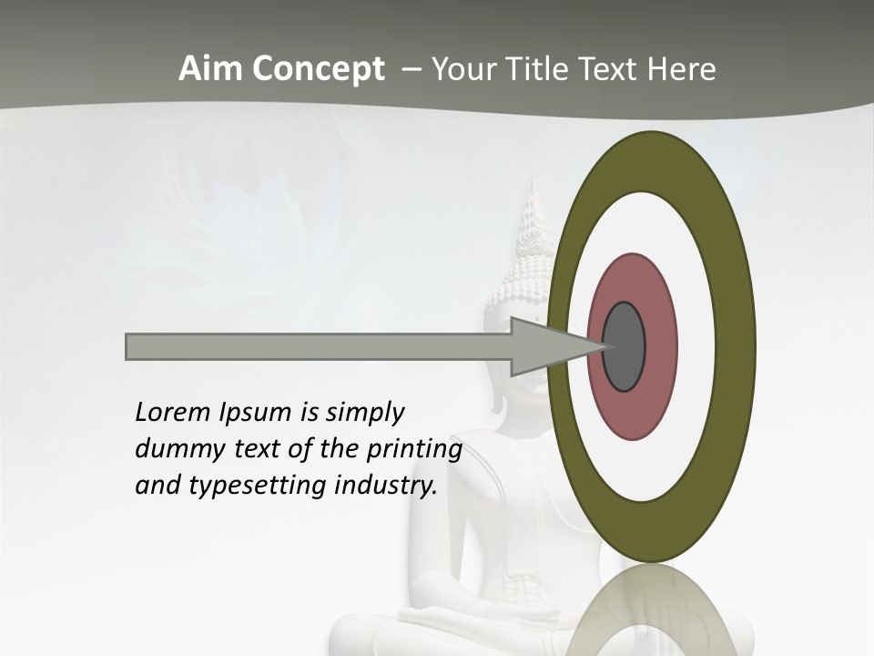 A Buddha Statue Sitting On Top Of A White Table PowerPoint Template