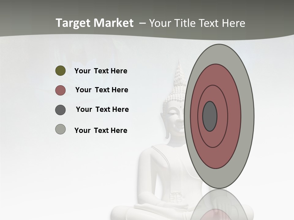 A Buddha Statue Sitting On Top Of A White Table PowerPoint Template