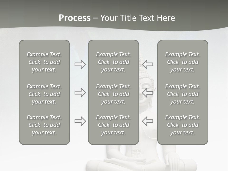 A Buddha Statue Sitting On Top Of A White Table PowerPoint Template