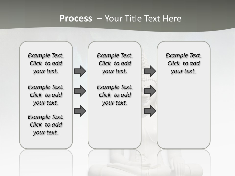 A Buddha Statue Sitting On Top Of A White Table PowerPoint Template